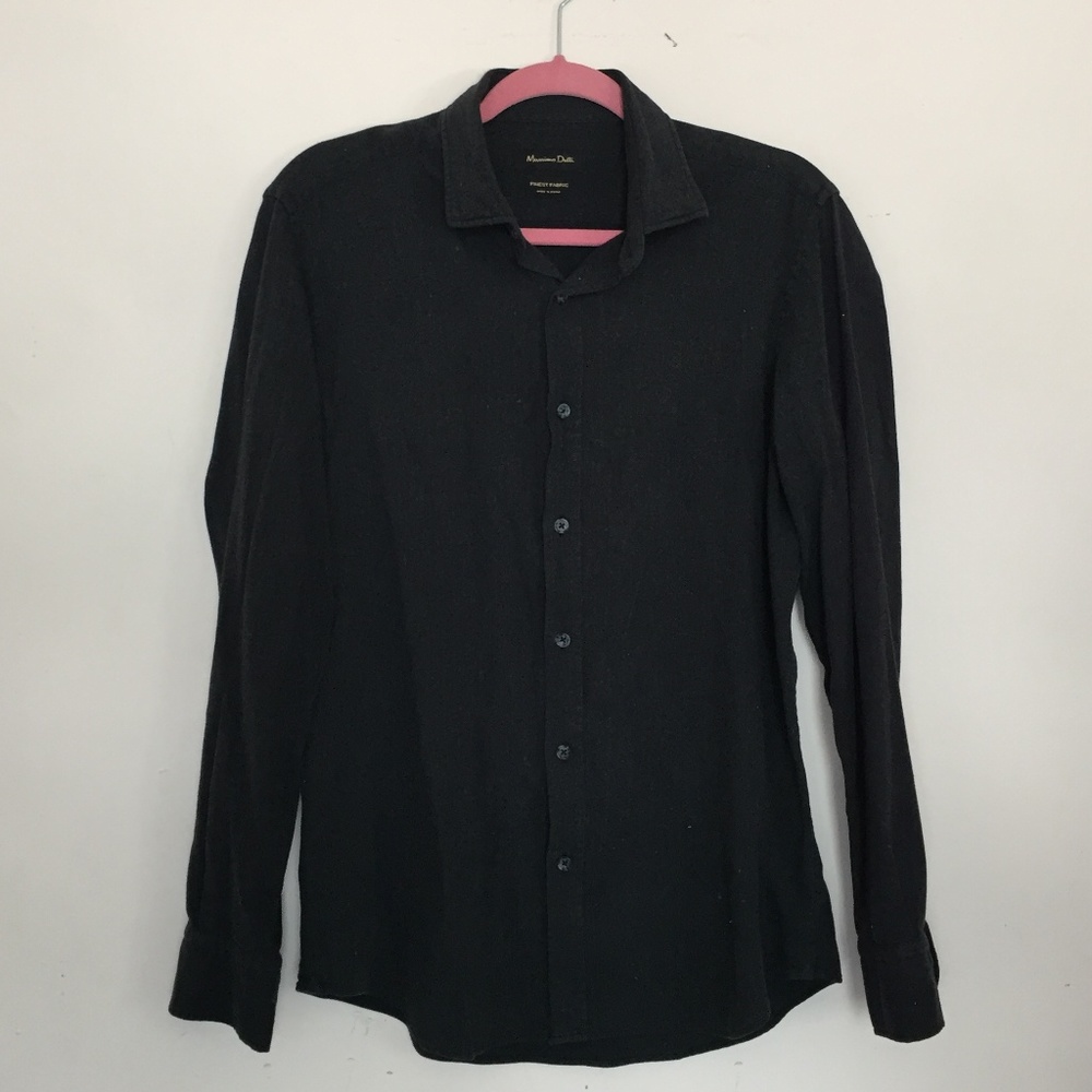 Massimo Dutti dark grey button down shirt